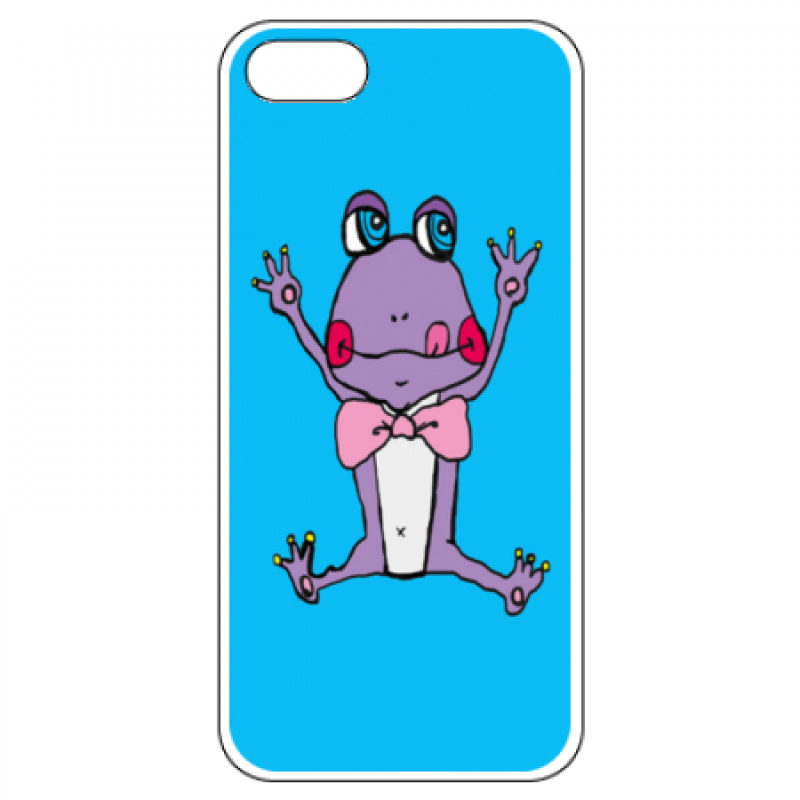 紫のカエルがぴょんと飛ぶオリジナルiPhoneケース