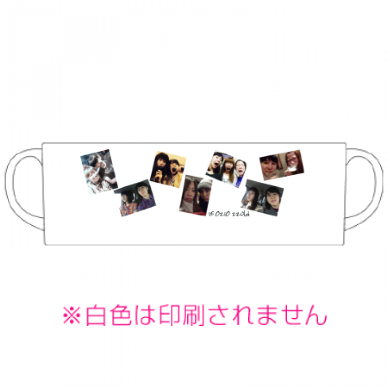 友達の写真をちりばめたオリジナルマグカップ