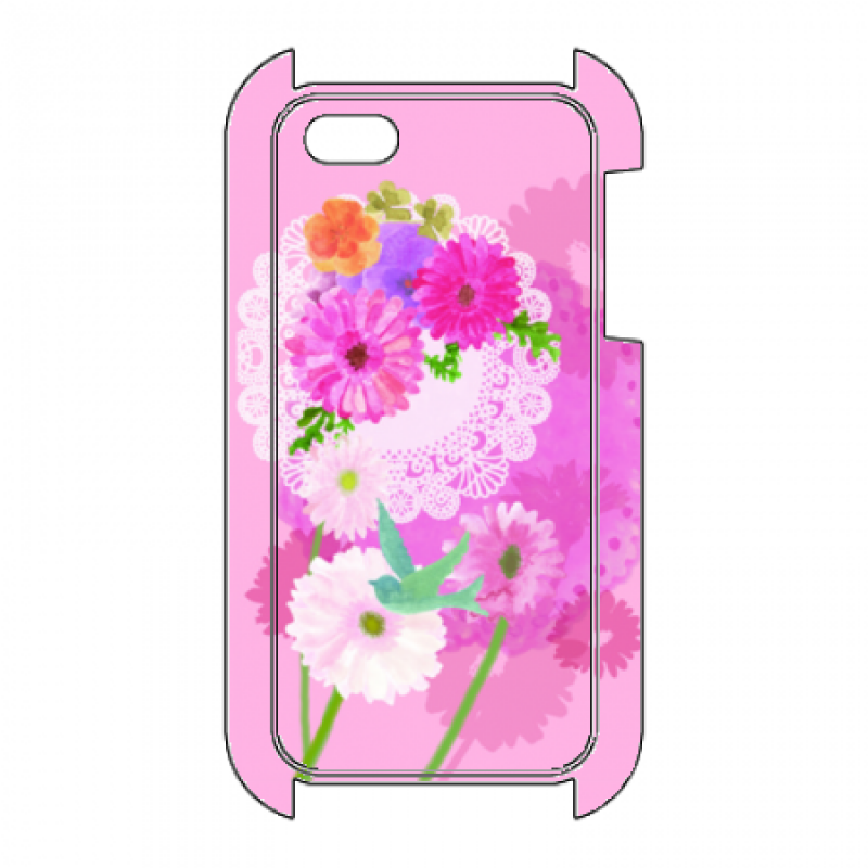 ピンクが華やかな花柄オリジナルiPhoneケース