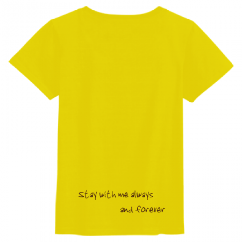 裾にメッセージをプリントしたレディースTシャツ