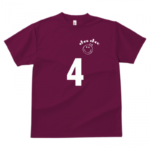 スマイルマークがプリントされたチームTシャツ