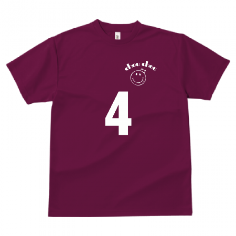 スマイルマークがプリントされたチームTシャツ