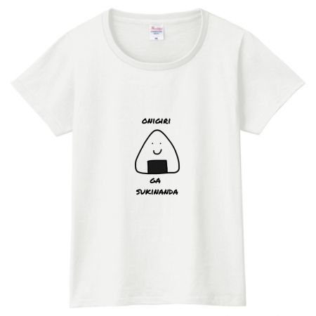 おにぎりイラストがかわいいプリントTシャツ