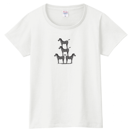 しまうまモチーフのオリジナルレディースTシャツ