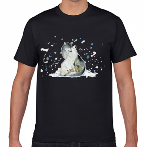 犬のイラストをプリントしたオリジナルTシャツ