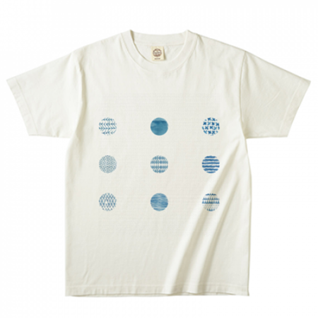 爽やかな水玉イラストをプリントしたオーガニックコットンTシャツ