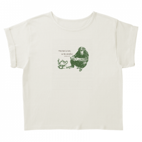 リアルタッチの猿イラストが印象的なTシャツ