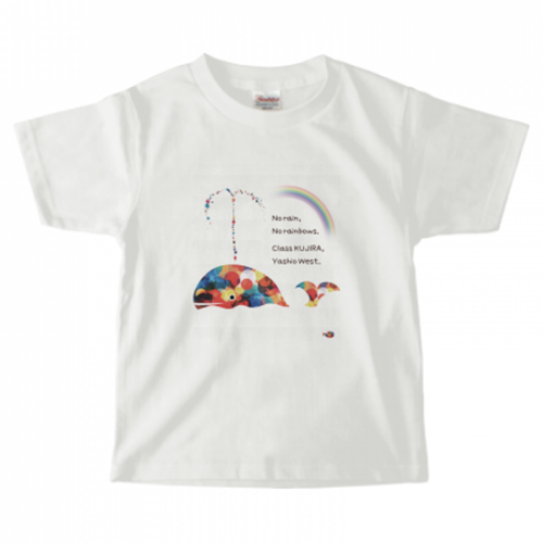 くじらイラストをプリントした爽やかなキッズTシャツ