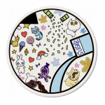 砂糖を注ぐと・・?キュートなイラストをプリントしたコースター