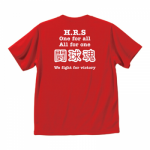 チームのスローガンをプリントした野球部Tシャツ