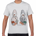 あひるのキャラクターを大きくプリントしたオリジナルTシャツ
