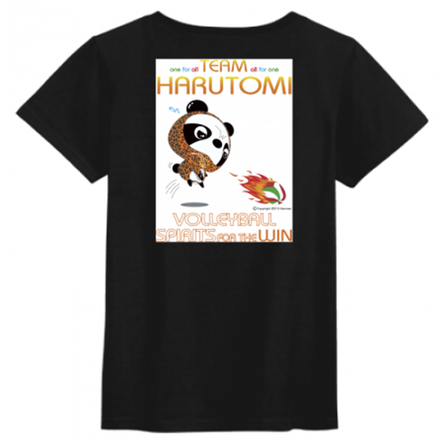 パンダのオリジナルキャラをプリントしたバレーボール練習Tシャツ