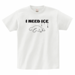 暑さに倒れるシロクマがプリントされたTシャツ