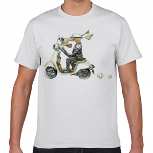 オリジナルのイラストを大きくプリントしたTシャツ