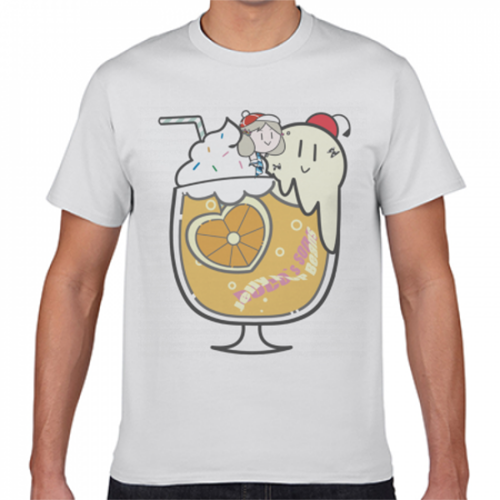 大きなクリームソーダのイラストをプリントしたTシャツ