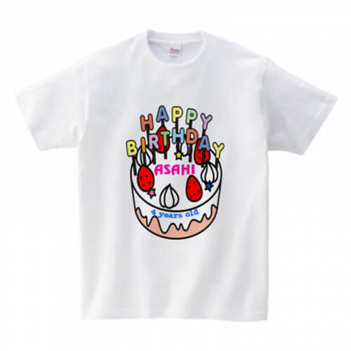 4歳のお誕生日に！ケーキをプリントしたキッズTシャツ