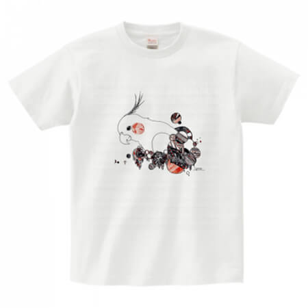 鳥のイラストが美しいプリントTシャツ