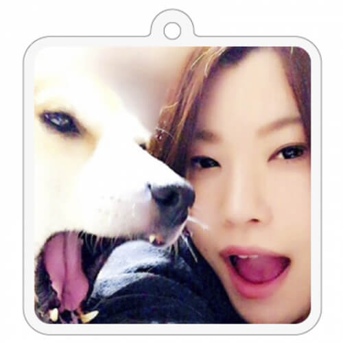愛犬との写真をプリントしてオリジナルキーホルダーに