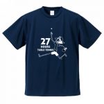 可愛いイラストをプリントした卓球チームのオリジナルTシャツ