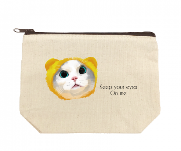 猫のイラストがかわいいオリジナルポーチ
