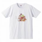 リスの家族のイラストのプリントTシャツ