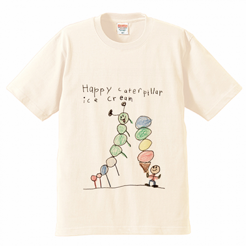 子供の手描きイラストでアイスクリームショップのオリジナルTシャツを作成