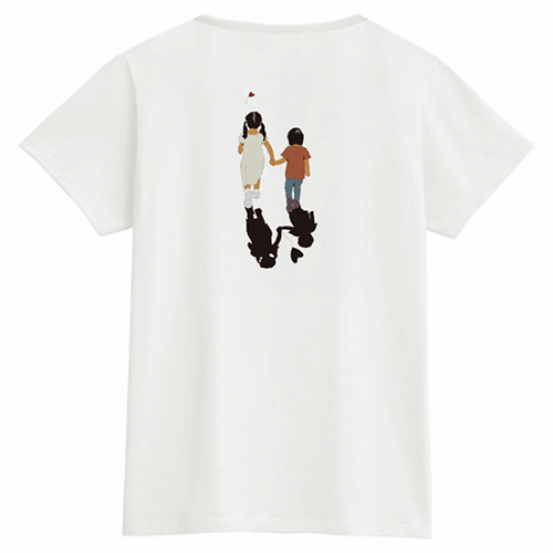 背中にイラストをプリントしたオリジナルTシャツ