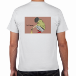 背中にイラストデザインをプリントしたオリジナルTシャツ