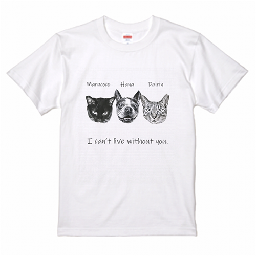 ペット写真をプリントしてオリジナルTシャツを作成！