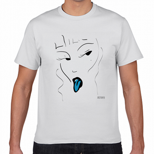 自作のイラストを印刷したプリントTシャツ