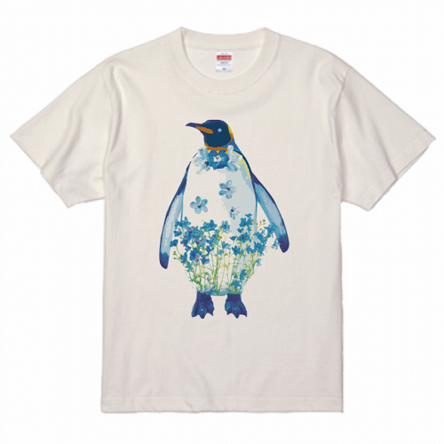 ペンギンのイラストをプリントした販売用のオリジナルTシャツ