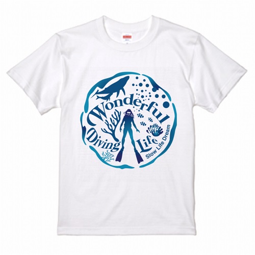 ダイビングのイラストをプリントしたオリジナルTシャツ