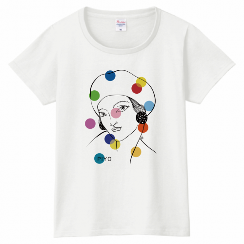 自作イラストをプリントしたおしゃれなレディースTシャツ