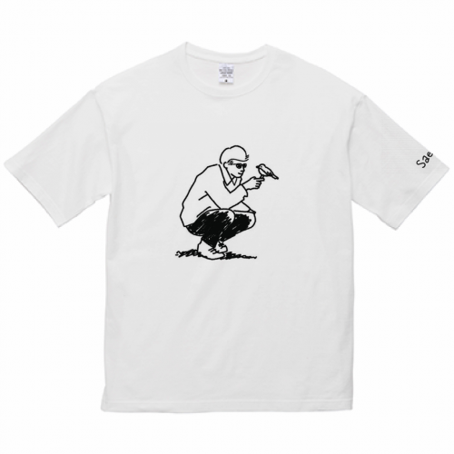 自作のイラストをプリントしたビッグシルエットTシャツ