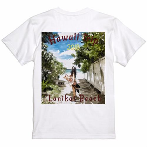 旅の思い出イラストを鮮やかにプリントしたオリジナルTシャツ