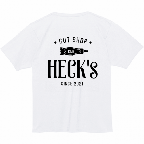 おしゃれなロゴをプリントした美容室のスタッフTシャツ