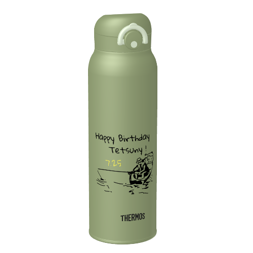 サーモスのボトルに名前を入れて誕生日祝いのプレゼントを作成！