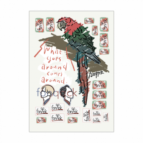 オリジナルブランドのイラストをプリントしたアイロン熱転写シート