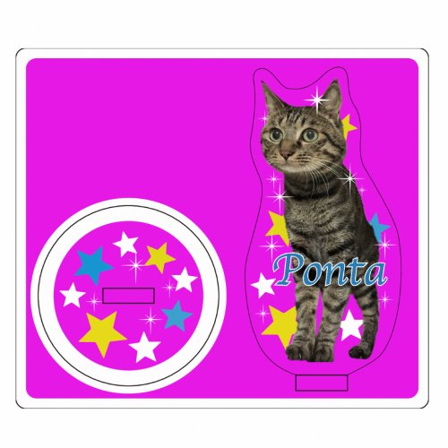 ペットの写真をプリントしてオリジナルのアクリルスタンドを作成！
