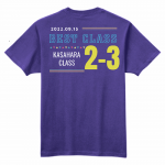 背中のロゴデザインがおしゃれなオリジナルのクラスTシャツ