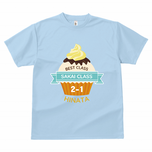 マフィンのイラストデザインが映えるオリジナルのクラスTシャツ