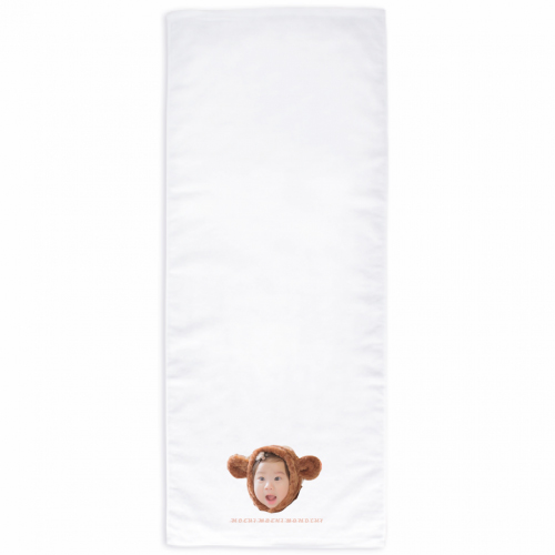ワンポイントにこどもの顔をプリントしたオリジナルタオル