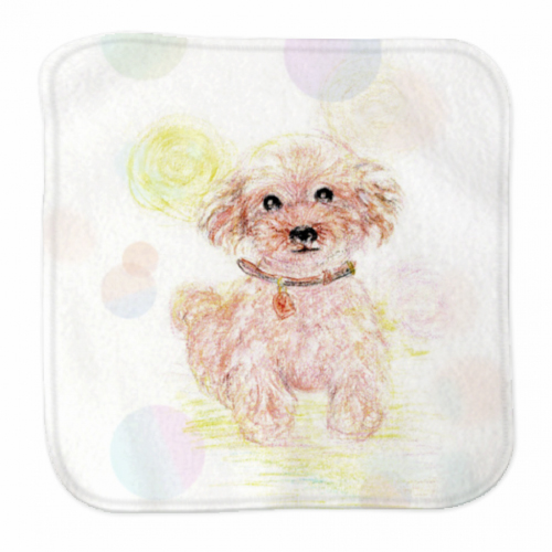 愛犬のイラストが描かれたオリジナルタオル！