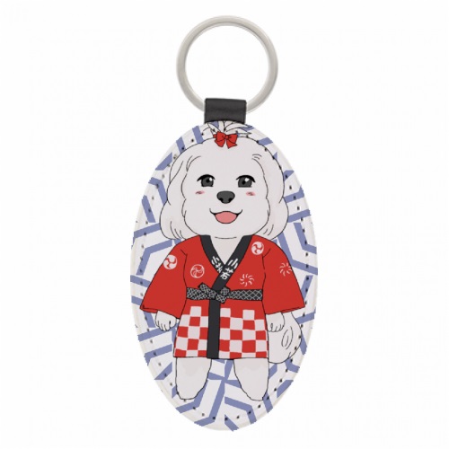 法被を着た犬のキャラクターをプリント！販売用キーホルダー