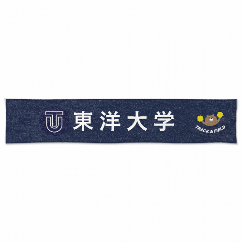 大学名がプリントされたシンプルなデザインのチームタオル