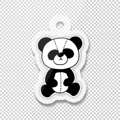 手描き風のパンダのイラストが可愛いダイカットアクキー