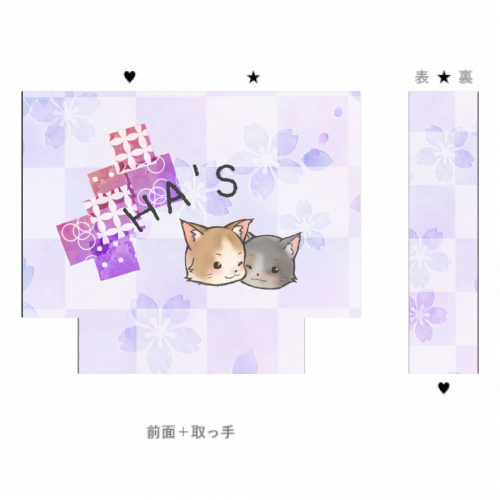 猫のイラストがプリントされたオリジナル全面印刷トートバッグ