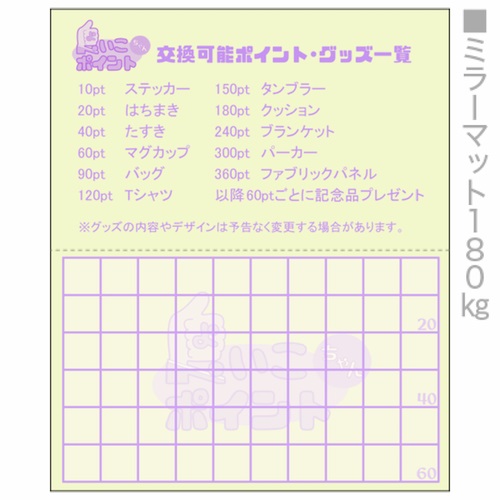 ポイントに応じてオリジナルグッズと交換！楽しいスタンプカードに