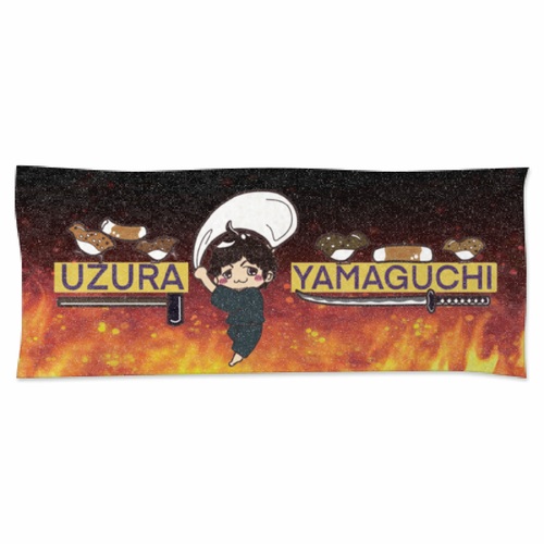 炎をまとった熱いデザイン！ミニキャラ入りオリジナルタオル