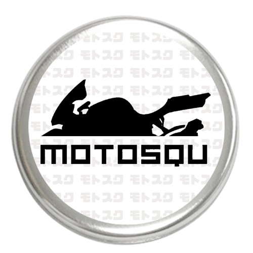 黒のバイクのシルエットがクールな丸型アルミ缶
